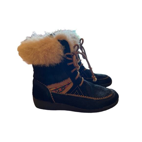 La Scarpa Dival Vintage?Womens boots.100% wool.Fur.Lace up.Made in Italy. 9. 41 - Picture 2 of 7